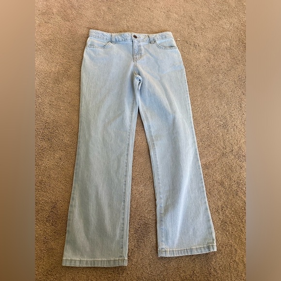 Girls Mid-Rise Denim Straight Jeans - Cat & Jack 10 plus - Picture 2 of 4